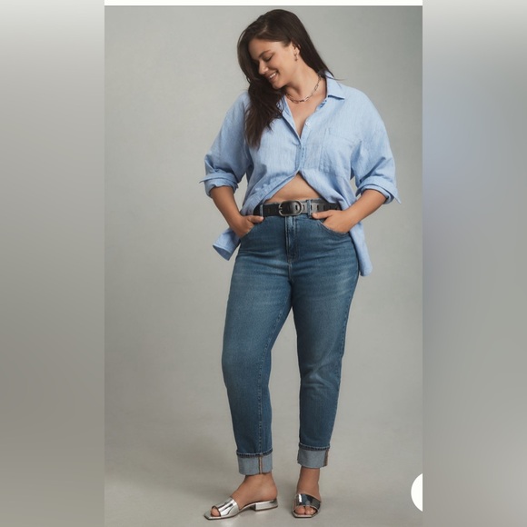 Good American Weekender High Rise Cuffed Jeans. Size 10 - Picture 2 of 8